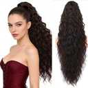 Ponytail Extension 30 Inch Claw Clip Pony Tails Hair Extensions for Women Long Curly Ponytail Synthetic Hairpieces for Daily Use(brown, 30)