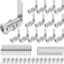 Cabinet Lock Set, 1-1/2" Long Keyed Alike Cam Locks, 15 Pack, Zinc Alloy, for RV Storage, Tool Box, Cabinets & Thick Drawers