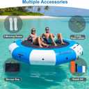 10/12/15FT Inflatable Water Trampoline for Lake Floating Trampoline | Heavy Duty Design with D Rings, Ladder & Ropes, Suitable for Lake Pool Ocean, No Pump Included