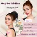 5 PCS Messy Bun Hair Piece for Women Scrunchies Ponytail Extension with Elastic Rubber Band Hair Pieces for Updos Fake Hair Buns Hair Piece Accessories Set for Women (White Blonde)