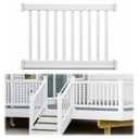 36 x 48 Vinyl T-Rail Railing Kit White Gate Outdoor Deck Versatile Stair Porch Railing for Porch, Patios, Balconies
