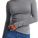 ANRABESS Womens Long Sleeve Thermal Shirts Slim Fit Basic Tee Tops Warm Fleece Undershirts 2025 Fall Winter Layer Outfits L