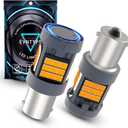 7506 LED Bulb Amber With Built in Load Resistor 1156 Turn Signal Lights Anti Hyper Flash CANBUS Error Free,1141 BA15S 1003 P21W 1156A LED Bulb, 2pcs