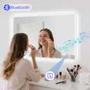 STARLEAD 28"x36" LED Bathroom Mirror with Bluetooth Speaker, 3 Color Temperature, Stepless Dimming, Anti-Fog, Touch Control, Wall-Mounted Vanity Mirror, Vertical or Horizontal