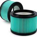 17810 Filter Compatible with Craftsman 3 to 4 Gallon General Purpose Vacuums, Replace for 9-17810 Cartridge Wet Dry Filter (2 Pack) (Green)