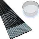 Universal Trampoline Fiber Glass Rods to Replace The Top Ring of Net Enclosure, Fiberglass Poles with Tube Caps, Not for The Plastic T Connector, For 15FT Trampoline Frame