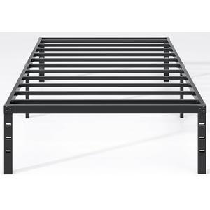 NEW JETO Metal Bed Frame,Twin Size Bed Frame with Storage Space,Heavy Duty Sturdy Mattress Foundation,Easy Assembly,No Box Spring Needed, Black,12 Inch,Twin