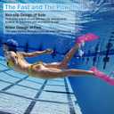 Gintenco Swim Fins, Kids Swim Training Fins for Lap Swimming, Travel Size Flippers with Mesh Bag, Silicone Swimming Fins for Kids Teens Adults Women Men, M