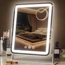 Saliwa Vanity Mirror with Lights, Lighted Makeup Mirror with 3 Modes, 10X Magnification Mirror, Stepless Brightness, 360° Rotation, Christmas & Valentine’s Gifts for Women, Daughter, Mom, Her