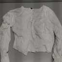 Newshows Cropped Cardigan Sweaters For Women 2026 Crew Neck Button Down Open Front Knit Bolero Shrugs (White, L)