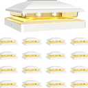 VOLISUN Solar Post Cap Light Outdoor Waterproof 16pack,Solar Fence - Post Lights for 4x4 5x5 6x6 Wooden/Vinyl Post,White Deck Cap Light Solar Powered with Warm White for Garden/Patio/Porch