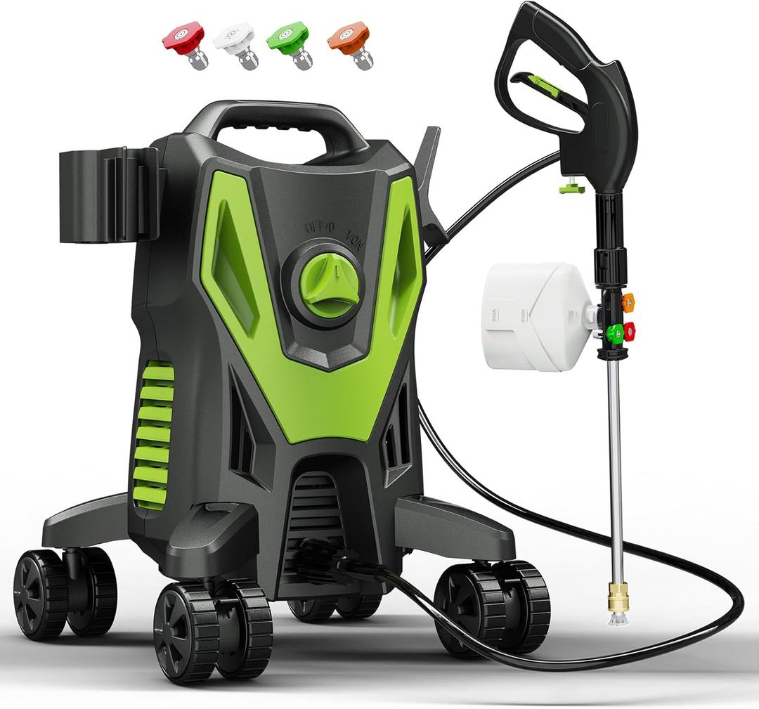 4800PSI PowerWasher with 4 Quick Connect Nozzles, Foam Cannon for Car, Lane, Patio Cleaning