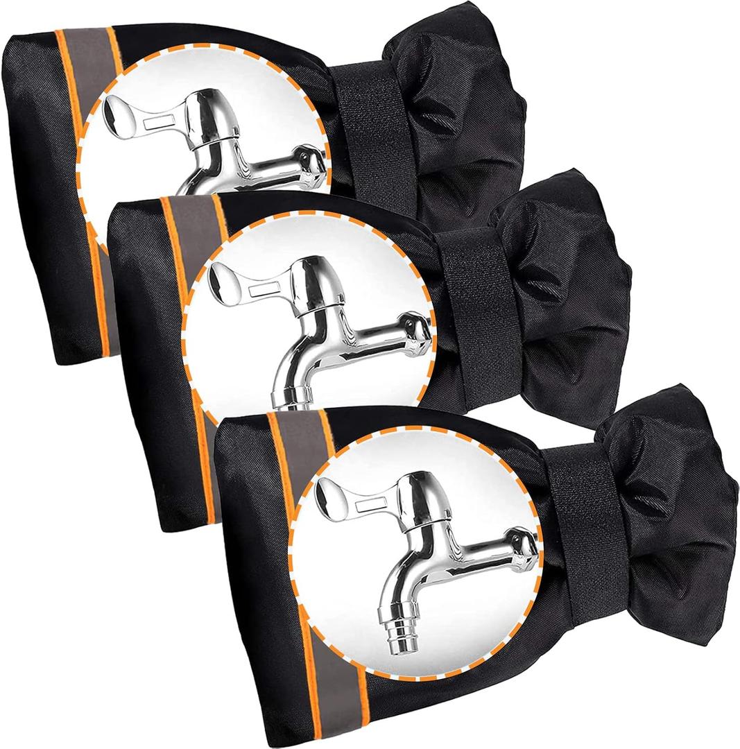 2 x Outdoor Faucet Socks - 5.9" W x 7.7" H for Winter Freeze Protection, Tap Cover, Spigot Cover - 3 Piece
