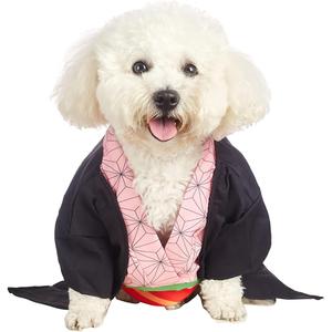 Dog Costume Pet Clothes Cat Cosplay Outfits Funny Small Dog Costumes (L, Pink) (Large (Chest:23"))