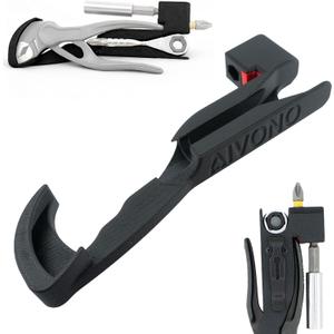 Plier Organizer Compatible with knipex Pliers and mini Ratchet, 2 Magnetic Tray for Screwdriver Bits with Back Clip, 3-in-1 Multi-Function Pliers Case - Ideal Tool Storage Method, Black