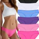 ANZERMIX Women's Breathable Cotton Bikini Panties Pack of 6, M