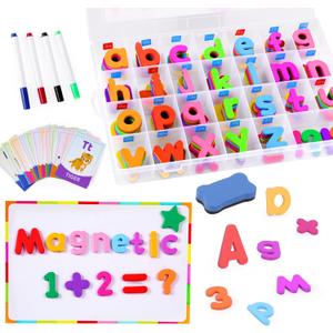 Alphabet Magnetic Letters for Classroom, Preschool Word Spelling Games Refrigerator Magnets Toys for Toddlers Kids, 237 PCS ABC Learning Educational Kit with Dry Erase Board Animals CVC Flash Cards Alphabet Magnetic Letters for Classroom, Preschool Word Spelling Games Refrigerator Magnets Toys for Toddlers Kids, 237 PCS ABC Learning Educational Kit with Dry Erase Board Animals CVC Flash Cards