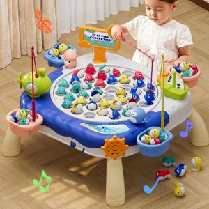 Magnetic Fishing Game for Kids Toddlers Ages 1-3 3-5 5-7, Fish Toy Board Game for Toddlers 1 2 3 4 5 6 7 8 Years Old, Fishing Table Toys Birthday Gifts