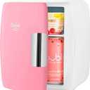 Cooluli Mini Fridge for Bedroom - Car, Office Desk & Dorm Room - Portable 4L/6 Can Electric Plug In Cooler & Warmer for Food, Drinks, Skincare Beauty & Makeup - 12v AC/DC & Exclusive USB Option, Pink, 4 Liter
