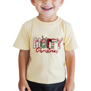 Toddler Boys Christmas Shirt Girls Kids Ugly Xmas T-Shirt Short Sleeve Cotton Tee Top 2T-8Y (Snowflake Merry Christmas)