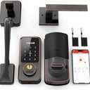 Front Door Lock Set Keyless Entry: Keyless Entry Smart Deadbolt with Handle Set, Hornbill Keypad Electronic Door Lock with Handles, APP/Bluetooth/Auto Lock/Keyfobs/Keys, Oil Rubbed Bronze