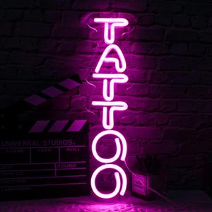 Tattoo Neon Sign - Vibrant Pink LED Wall Light for Tattoo Shops & Trendy Spaces, USB-Powered with Hanging Kit, Eye-Catching Decor for Artists & Shop Owners