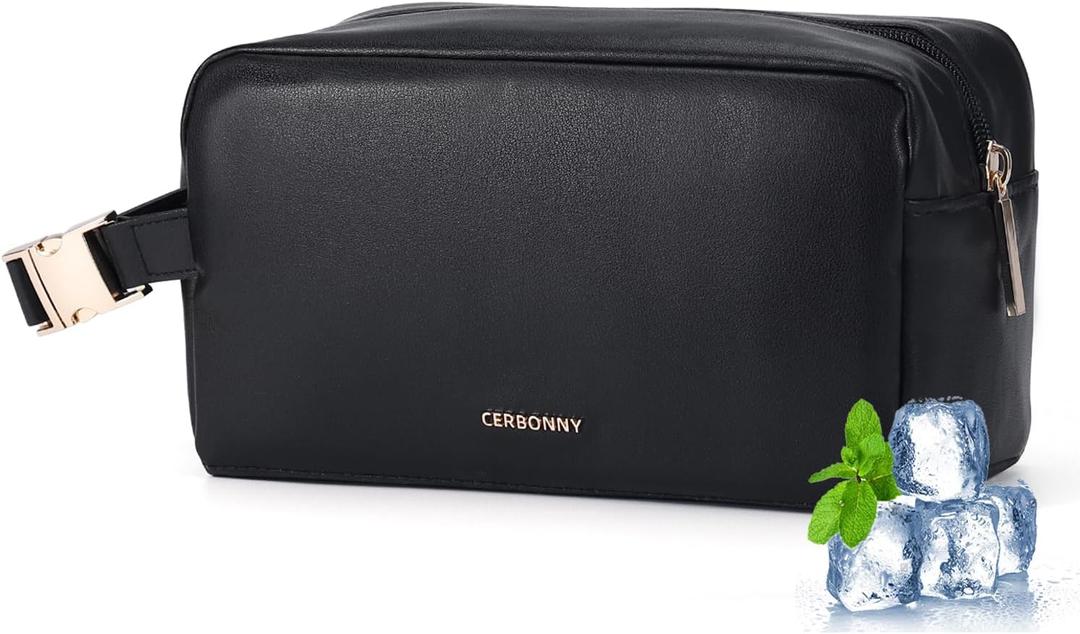 Freezable Lunch Bag,Small Lunch Bag,Insulated Snack Bag,Built-in Ice Packs to Keep Food Fresh,Small Cooler,Breastmilk Cooler,Suitable For Work and TravelBlack