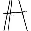 U.S. Art Supply 64" Black Wooden Easel Stand - Adjustable A-Frame Tripod for Painting, Drawing, Photos & Signs - Lightweight Easels, Wood Easel Stand for Sign Wedding Display 40" Canvas Capacity