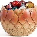 Cracked Dragon Egg Candy Bowl Halloween Decorations Candy Dish for Office Desk Entryway Key Holder Home Decor Indoor Red