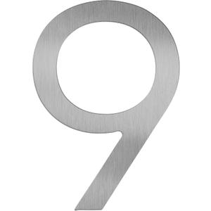adoorn 4 Inch Mailbox Numbers - Number 9, Silver Color, Each Sold Individually, Premium Metal Self Stick Address Numbers, Weatherproof Mailbox Numbers for Outside
