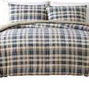 Eddie Bauer - Twin Comforter Set, Reversible Bedding with Matching Sham, Medium-Weight for Year Round Use, Dorm Essentials (Port Gamble Blue)