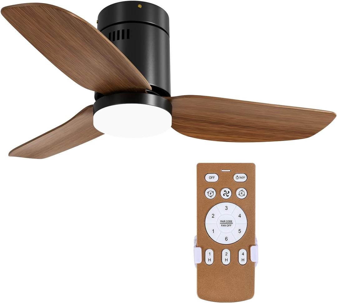 Simple Deluxe 40" Ceiling Fans with Lights and Remote, Outdoor Ceiling Fans for Patios with Light, Easy to Install Ceiling Fan with Reversible Motor and Wooden Blade for All Seasons