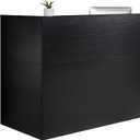 VEVOR Reception Desk, 55Inch L-Shaped Front Counter Table, Office Reception Counter with Drawer Keyboard Tray and Storage Cabinet, for Checkout, Lobby, Beauty Salon & Office, Black