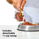 OXO Good Grips Pet POP Container  6.0 Qt/5.7 L with Half Scoop, Ideal for up to 6.5lbs of Dog Food or 4.5lbs of Cat Food, Airtight Dog and Cat Food Storage Container, BPA Free, Clear
