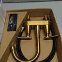 4 inch Brushed Gold Bathroom Sink Faucet with Pop-up Drain and 2 Supply Hoses, Stainless Steel Lead-Free 2-Handle Centerset Faucet for Bathroom Sink Vanity RV - Amazon.com