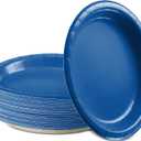 Paper Dinner Plates Royal Blue, 8 1/2 Inches Paper Plates Disposable, Strong and Sturdy Disposable Plates for Party, Dinner, Holiday Party Plates, Pack of 50 - By Enday
