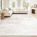 Tosuoka Area Rugs 9x12 Living Room, Washable Abstract Large Rug Beige