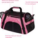 MuchL Cat Carrier for Cats Soft-Sided Travel Pat Carrier for Cat with Wooden Padding Board Airline Approved Lightweight Comfortable Cat Bag for Puppy Small Pets (Small, Pink)
