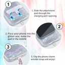 3 x Compatible with iPhone 16 Pro Case for Women Girls, Slim Fit Glitter Cute Phone Case for iPhone 16 Pro with Pearl Phone Charm Lanyard Wrist Strap, Shockproof Hard Protective Case 6.1 Inch Shiny Grey