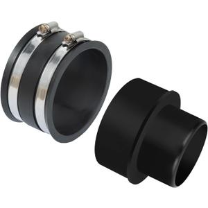 POWERTEC 70475 4-Inch to 3-Inch Reducer and 4 Inch Dust Control Flex Cuff with Steel Hose Clamps, Hose Connector Rubber Cuff Coupler for Woodworking Dust Collection Fittings Accessories