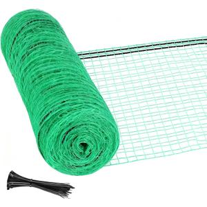 Safety Fence 4ft x 200ft, Extra Long Plastic Mesh Temporary Fencing with 50 Zip Ties, 0.6in Tight Mesh, Rope-Reinforced Edge & Top Rope for Garden Construction Snow Deer Animal Barrier, Green