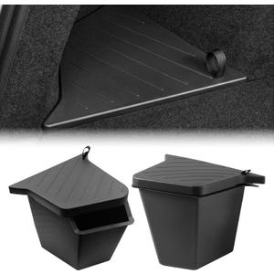 Rear Trunk Storage Bins with Lids for 2025-2026 Tesla Model Y Juniper, 2PCS Hidden Trunk Organizer Boxes, TPE Waterproof Rear Cargo Storage for Model Y Juniper Accessories with Normal Lid