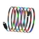 USB C Cable Light up Type C Charger Fast Charging, USB C Charger Cable with 17 Light Switching Modes for iPhone 15/15 Pro Max Samsung Galaxy S10 S10+ / Ultra S22 S21 S20 A13 Note 20 (3FT)