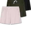 Real Essentials 2 Pack: Womens Ultra-Soft Athletic Lounge Casual Sweat Shorts with Pockets, Size XL