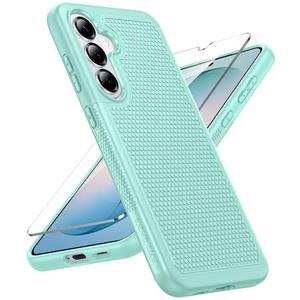 FNTCASE for Samsung Galaxy S26 Plus Case: Military Grade Drop Protection, 14ft Drop Tested, Screen Protector Included, Anti-Slip Anti-Fingerprint Dual Layer Shockproof Phone Case Cover (Mint Green)