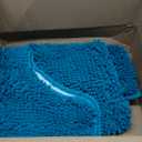 Hearth & Harbor Bathroom Rugs, Chenille Bath Mat - Machine Washable Bath Mats for Bathroom Non-Slip Backing Rubber, Quick Dry Bathroom Mat - Hunter Green Bath Rug, 17x24-20x24 (Teal)