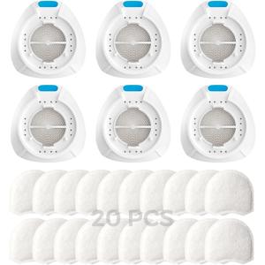 Replacement HME for HumidX F20 with Airmini Filters,FSA & HSA Eligible,6 Pack Replacement Cartridges & 20 Pack Filters Compatible with Airmini CPAP & AirFit,AirTouch F20 Full Face Mask,CPAP Supplies