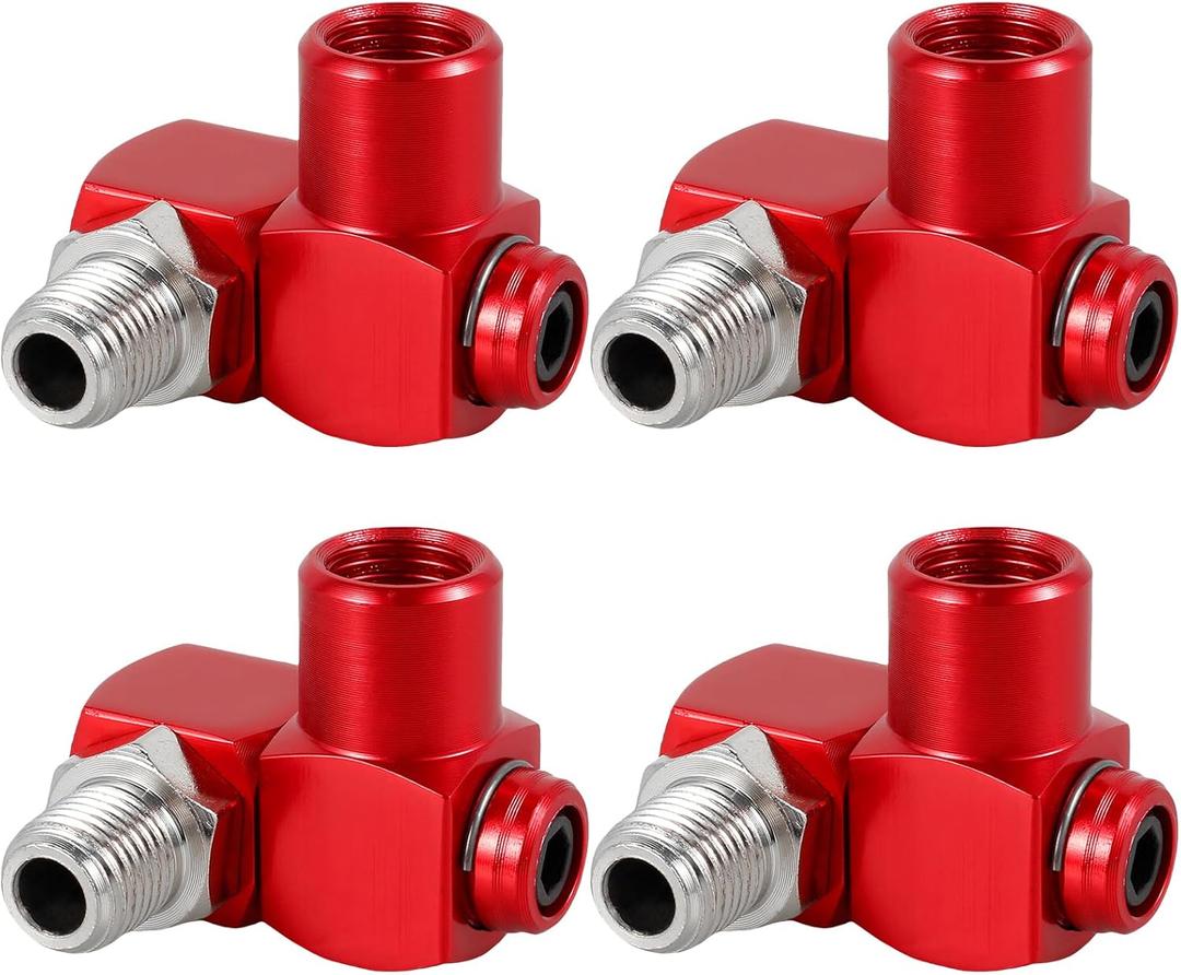 4 Pcs 1/4" NPT Air Hose Connectors  360 Swivel Splitter, Aluminum Industrial Air Fittings, Pneumatic Tool Connector, 150 PSI Max for Air Compressors
