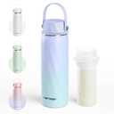 HEYTRIP Portable Breastmilk Cooler - 20oz Stainless Steel Milk Chiller Bottle for Travel & Work | Reusable Breastmilk Storage Container, 36+ Hour Cooling, TSA Approved | Violet Aurora