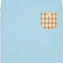 KYEESE Waffle Dog Shirt, Blue, L-Chest(18), Soft Stretchy, Lightweight, Breathable, Sleeveless, Plaid Patchwork, Small Breeds, Round Neck